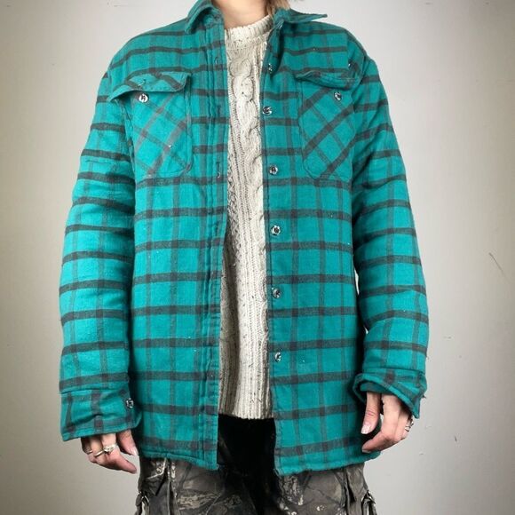 Branded Lion Vintage Insulated Flannel Plaid Jacket M - Picture 1 of 5